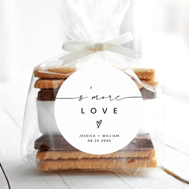 Moderne S'mores Wedding Party Fevor Kit Classic Ro Runder Aufkleber (Von Creator hochgeladen)