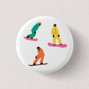 Moderne Snowboarder Winter Illustration Button