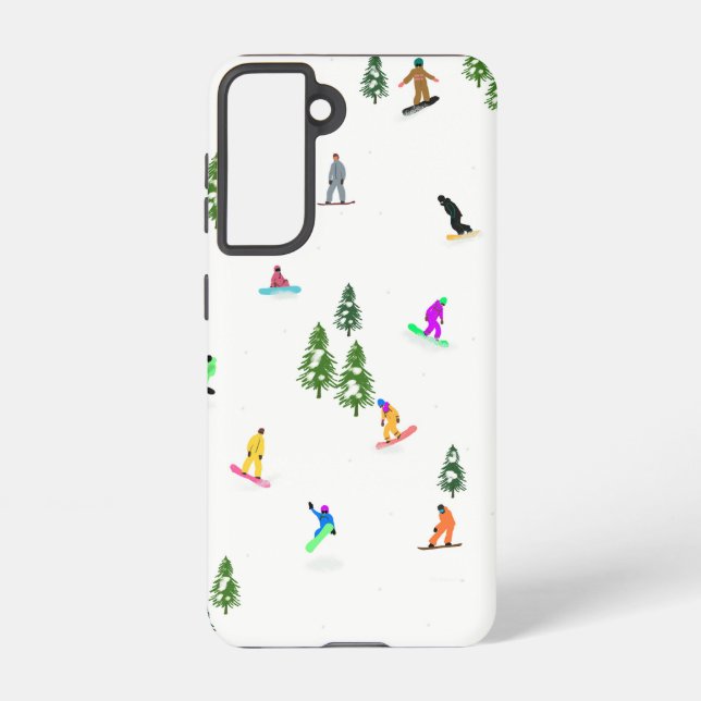 Moderne Snowboarding-Illustration Samsung Galaxy Hülle (Rückseite)