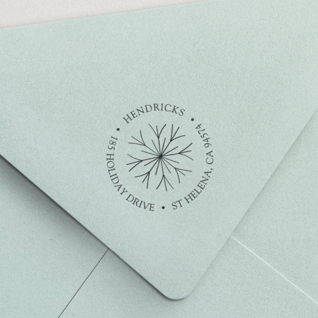 Moderne Snowflake Holiday Rücksendeadresse Permastempel (Von Creator hochgeladen)