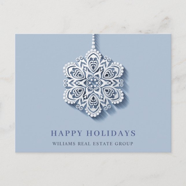 Moderne Snowflake Weihnachten Firmengrüße (Vorderseite)
