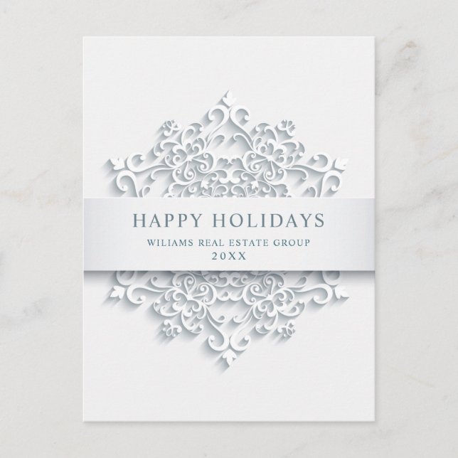 Moderne Snowflake Weihnachten Firmengrüße (Vorderseite)