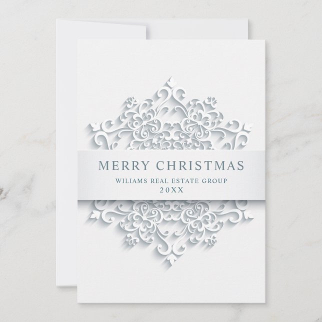Moderne Snowflake Weihnachten Firmengrüße (Vorderseite)