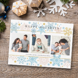 Moderne Snowflakes Happy Holidays Card Feiertagskarte