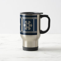 Moderne Snowflakes Holiday Tasse, Royal Blue