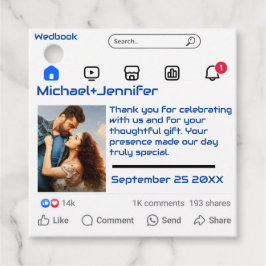 Moderne Social Media Custom Message Wedding Geschenkanhänger