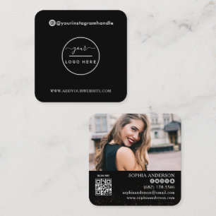 Moderne Social Media fügen Ihr Logo Foto QR Code Quadratische Visitenkarte