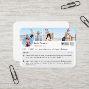 Moderne Social Media Persönliche Fitness-Coach-Fot Visitenkarte