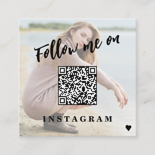 Moderne Social Media QR CODE kundenspezifisches Fo Quadratische Visitenkarte (Vorderseite)