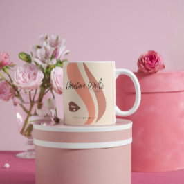 Moderne Soft Peach und Earthy Makeup Artist Simple Kaffeetasse