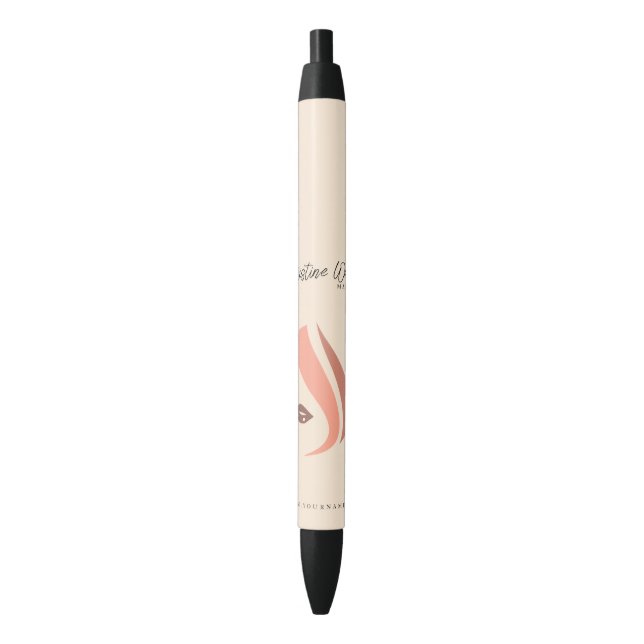 Moderne Soft Peach und Earthy Makeup Artist Simple Kugelschreiber (Vorderseite Vertikal)