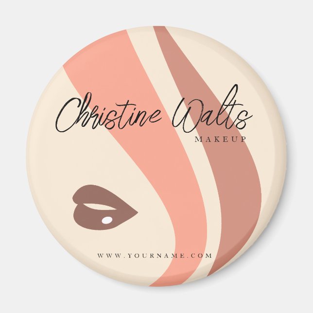 Moderne Soft Peach und Earthy Makeup Artist Simple Magnet (Vorne)