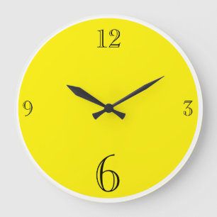 Moderne Solid-Gelb Farbe Basic minimalistisch Große Wanduhr