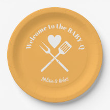 Moderne Solid Pastel Orange BABY-Q Baby Shower GRI