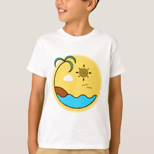 Moderne Sommer Beach Emblem Art T-Shirt