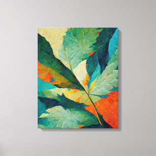 Moderne Sommer-Blätter Malerei Mauer Kunst Leinwanddruck