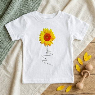 Moderne Sommer-Sonnenblume Benutzerdefinierter N Baby T-shirt