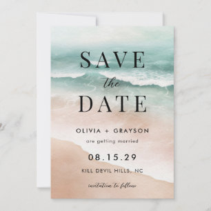 Moderne Sommer-Strand-Ozean-Hochzeit Termin speich Save The Date