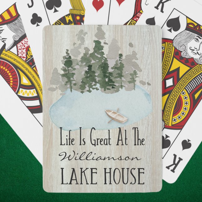 Moderne Sommerferienfamilie Spielkarten (Custom Playing Cards to share at your summer vacation lake house. Monogrammed with family name.)