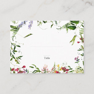 Moderne Sommerhochzeit-Wildblume Platzkarte