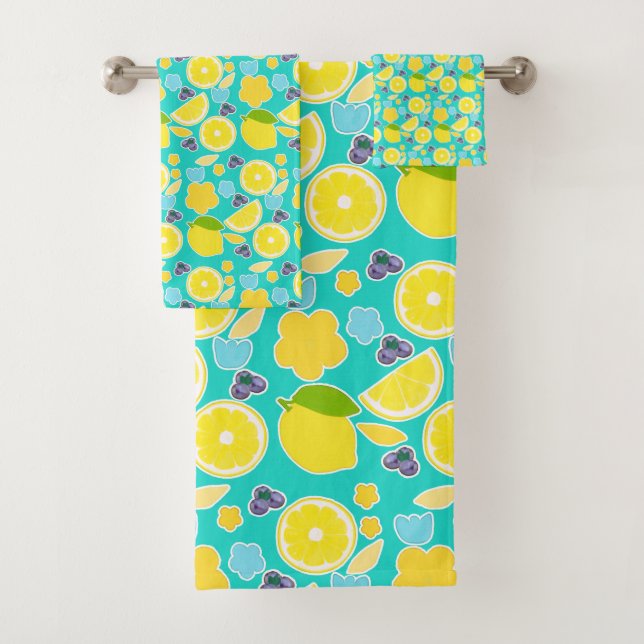 Moderne Sommerlemon Badhandtuch Set (Insitu)