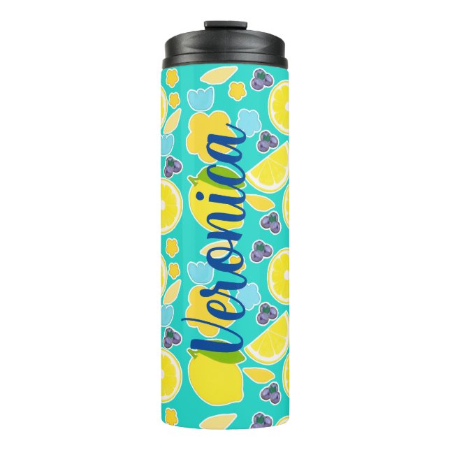 Moderne Sommerlemon Thermosbecher (Vorderseite)