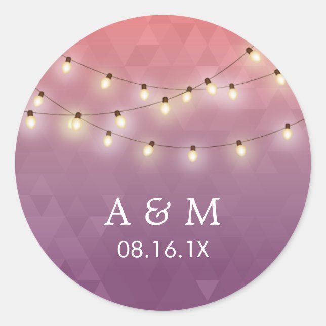 Moderne Sommersaitenleuchten Lila Gastgeschenk Hoc Runder Aufkleber (Vorderseite)