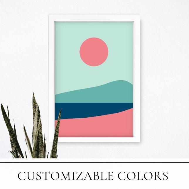 Moderne Sonne- und Meereslandschaft Minimalistisch Poster (Von Creator hochgeladen)