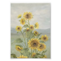 Moderne Sonnenblume Aquarell & personalisiertes Bi