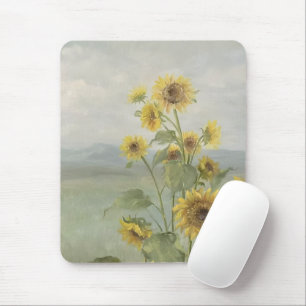 Moderne Sonnenblume Aquarell & personalisiertes Bi Mousepad