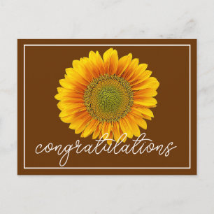 Moderne Sonnenblume in Orange und Gelb Glückwunsch Postkarte