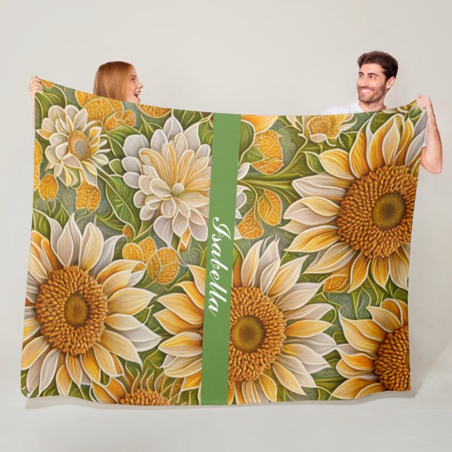 Moderne Sonnenblume Schöne Sammlung Fleecedecke (Beispiel)