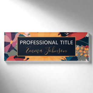 Moderne Sonnenblumen Blumenfarben Design Namenschild