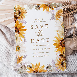 Moderne Sonnenblumen Boho Wedding Save The Date