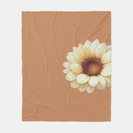 Moderne Sonnenblumen-Decke in Terrakotta Fleecedecke