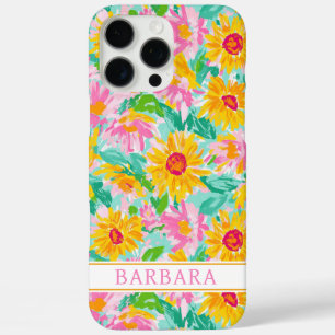 Moderne Sonnenblumen-Malerei monogrammiert iPhone 16 Pro Max Hülle
