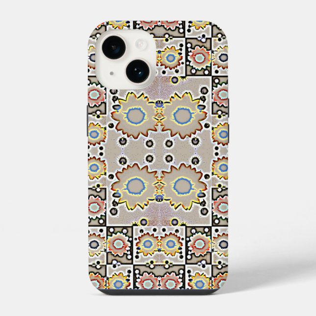 Moderne Sonnenblumen-Muster iPhone 14 Hülle (Rückseite)