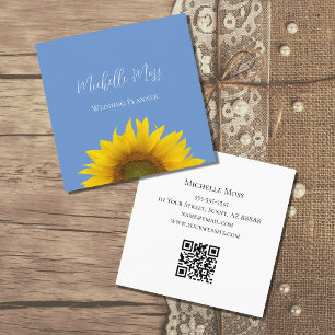 Moderne Sonnenblumen QR-Code Elegante Blumen Quadratische Visitenkarte