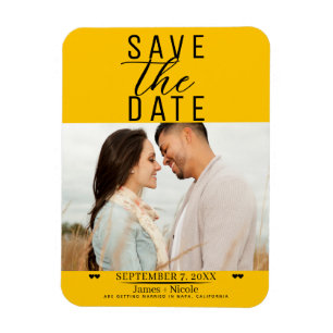 Moderne Sonnenblumen Save the Date Hochzeitsfoto Magnet