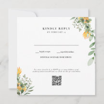 Moderne Sonnenblumen White Wedding QR Code UAWG