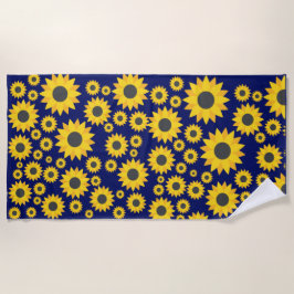 Moderne Sonnenblumenmuster Sommer Strandtuch