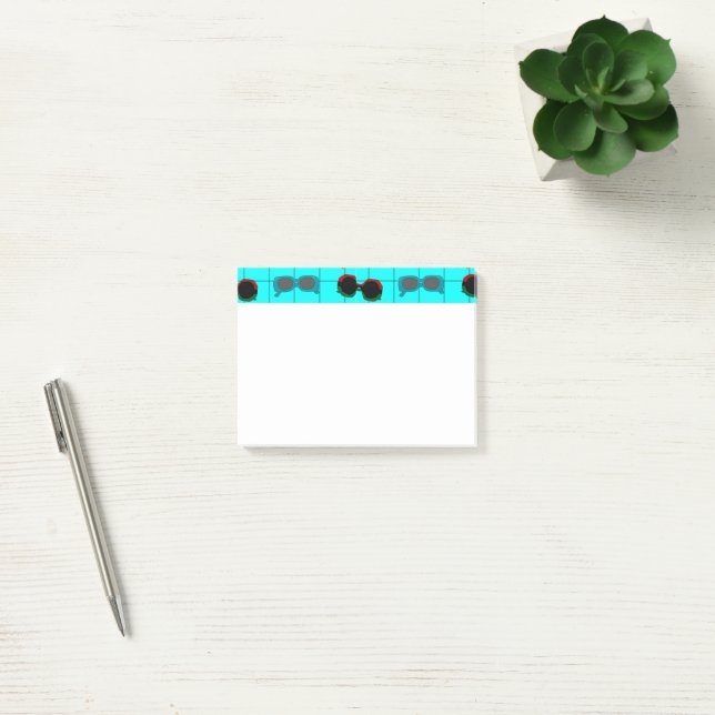 Moderne Sonnenbrille Mitte des Jahrhunderts Nachhi Post-it Klebezettel (Büro)