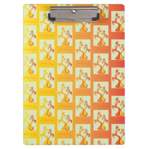 Moderne, sonnige gelbe Tulip Couple Illustration Klemmbrett