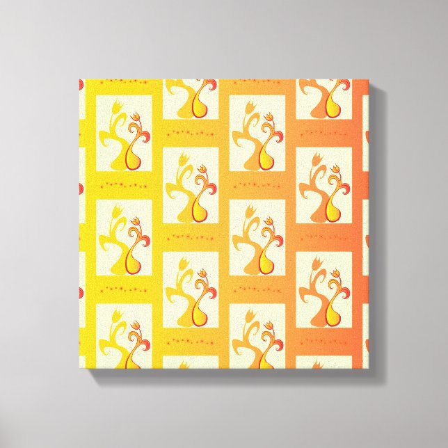 Moderne, sonnige gelbe Tulip Couple Illustration Leinwanddruck (Vorderseite)