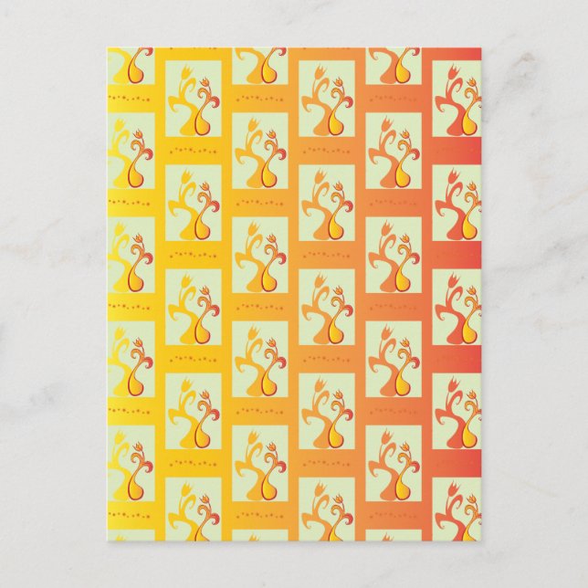 Moderne, sonnige gelbe Tulip Couple Illustration Postkarte (Vorderseite)