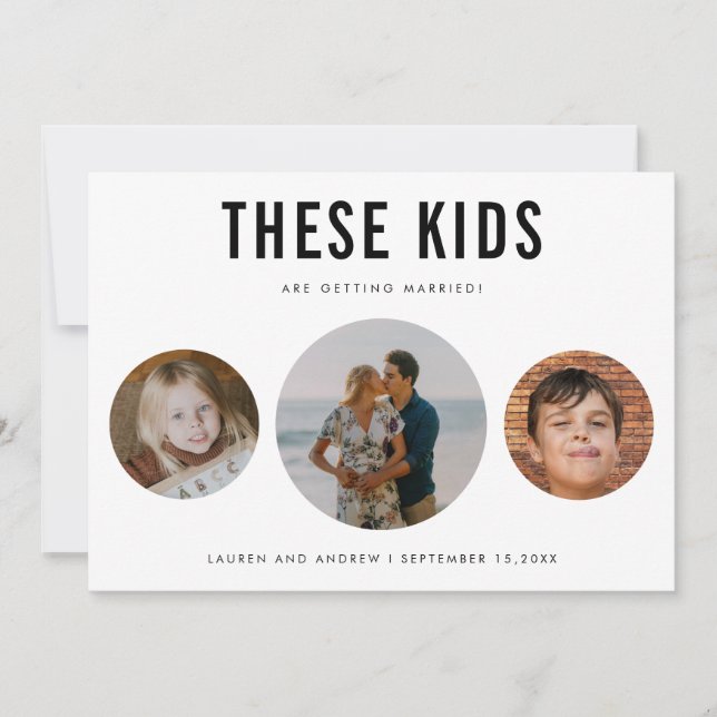 Moderne, sonnige Minimalistische Kinderhochzeit-Fo Save The Date (Vorderseite)