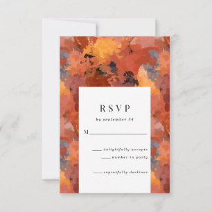 Moderne Sophisticated Terrakotta-Boho-Hochzeit RSV RSVP Karte