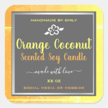Moderne Soy Candles Packing Labels Orange Gray