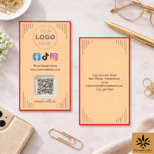 Moderne soziale Medien Instagram Facebook QR Cod Visitenkarte