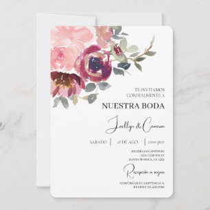 Moderne spanische Hochzeitseinladung Einladung